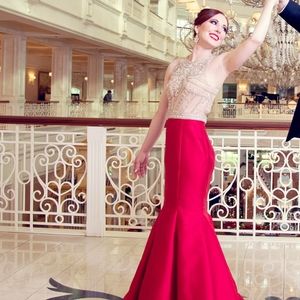 Red Embellished gown